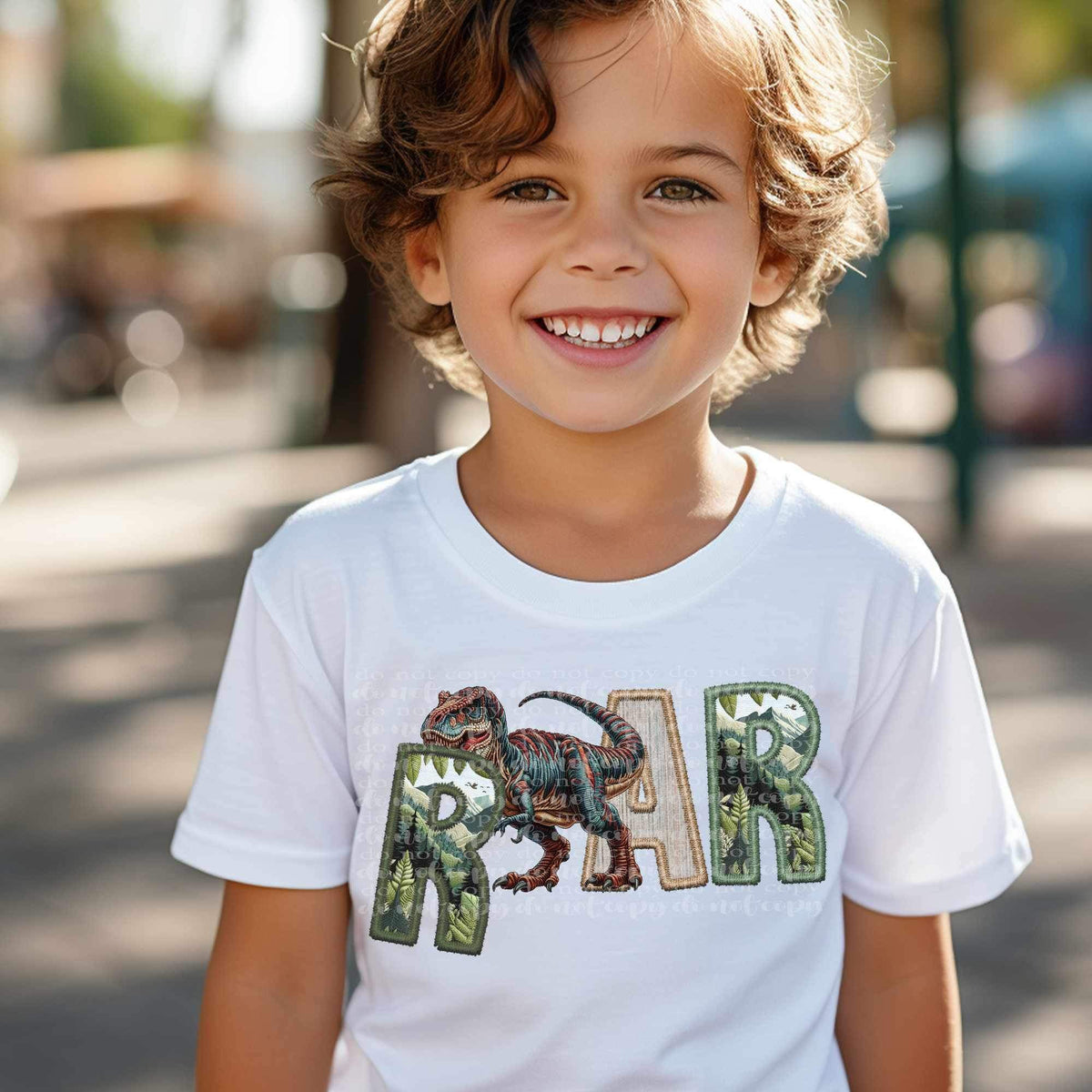 Rawr embroidery dino 23275 DTF transfer