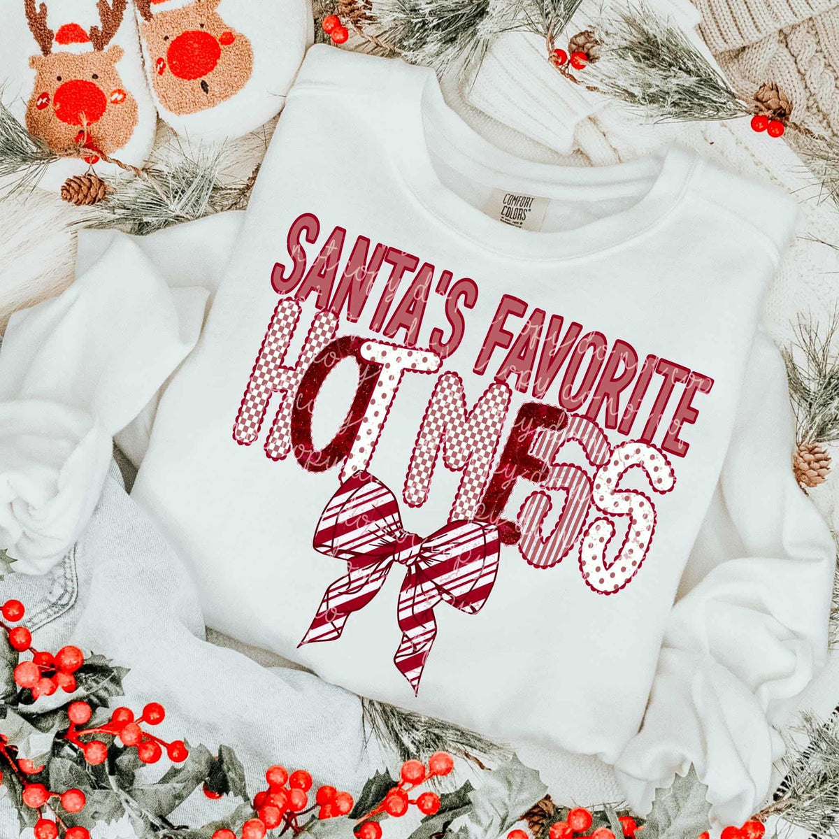 Santa’s Favorite Hot Mess MMD DTF transfer