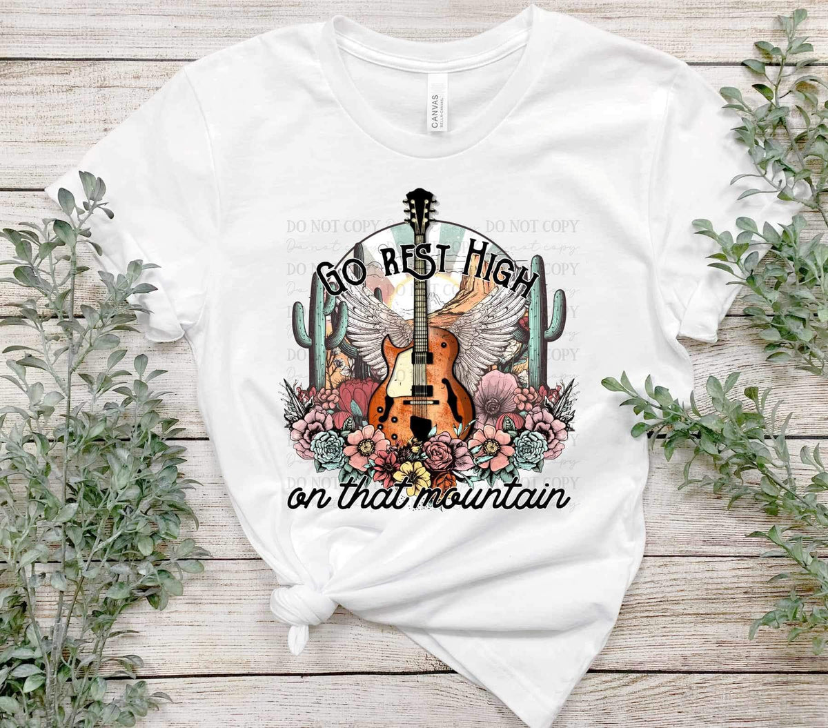 Go rest high on that mountain guitar western 23269 DTF transfer