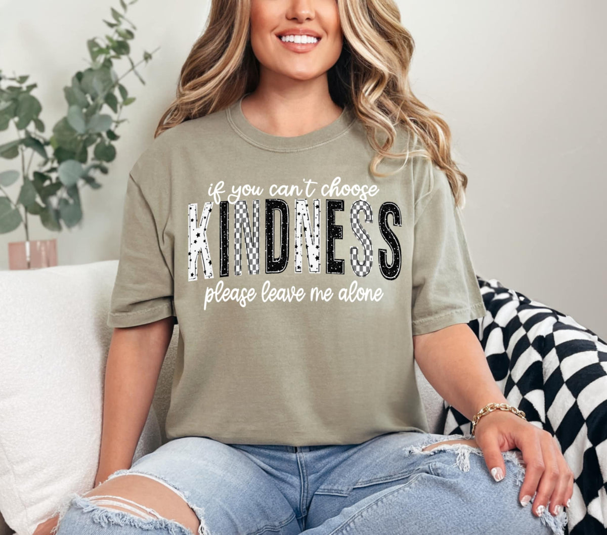 Choose Kindness white words (linda) DTF transfer