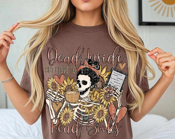 Dead inside but I love to read books (CSTAGE) 80920 DTF transfer