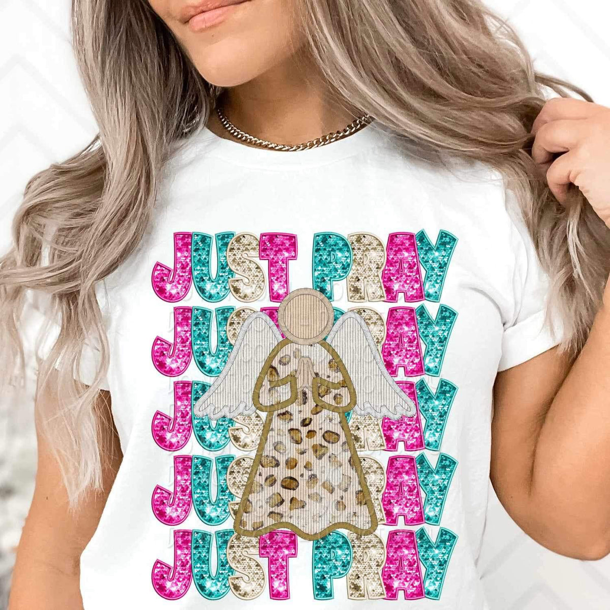 Just pray stacked with angel 23258 DTF transfer