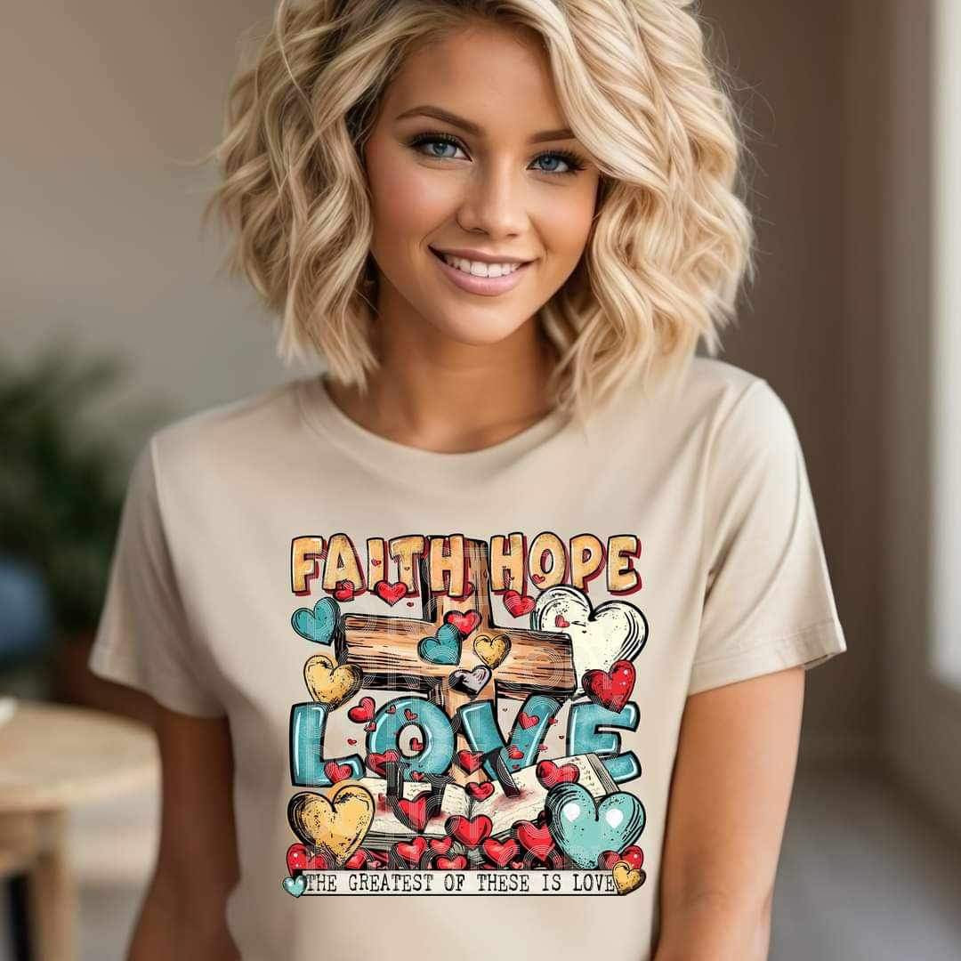 Faith hope love the greatest of these is love (renewed) 23333 DTF transfer