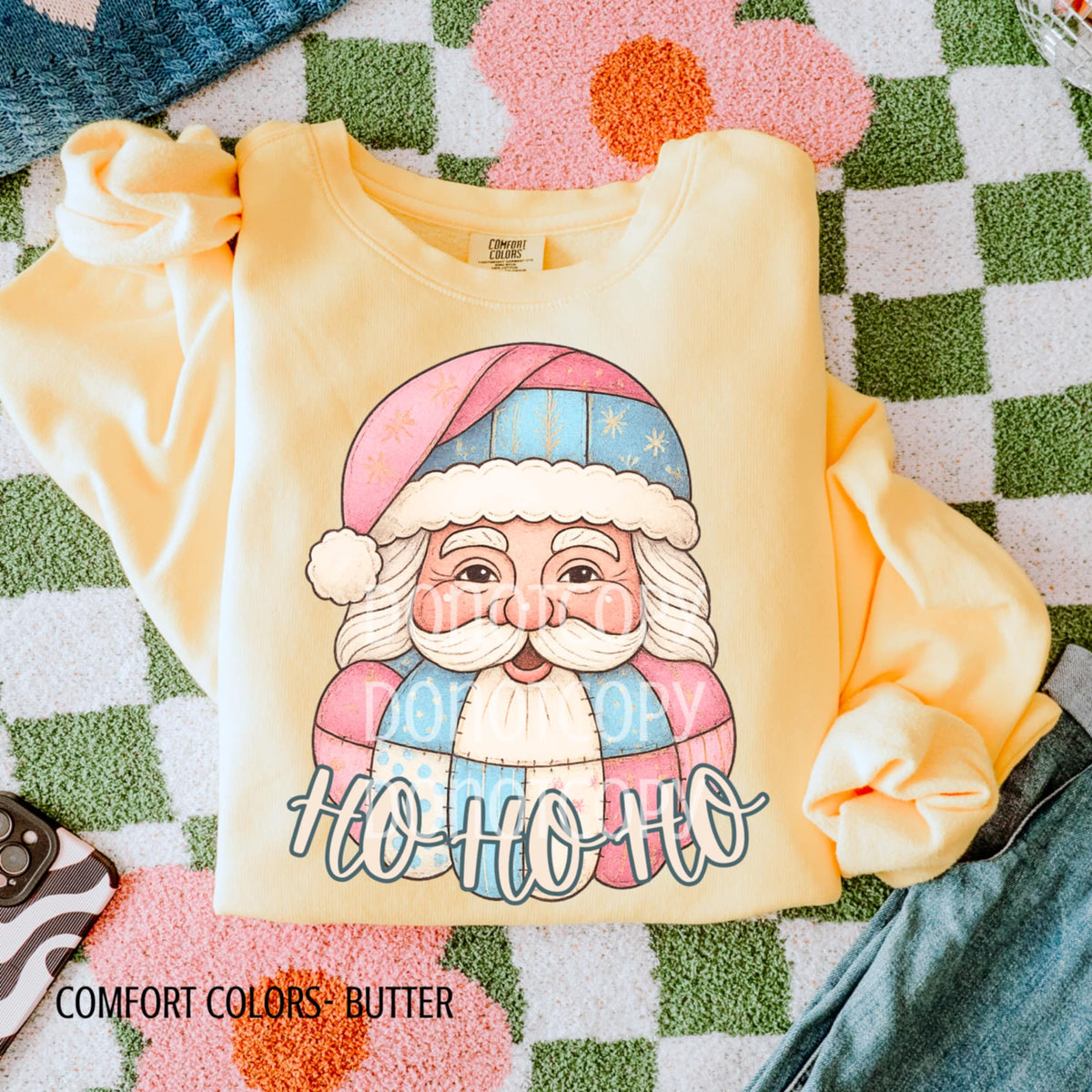 Ho Ho Ho patchwork santa CSG DTF transfer