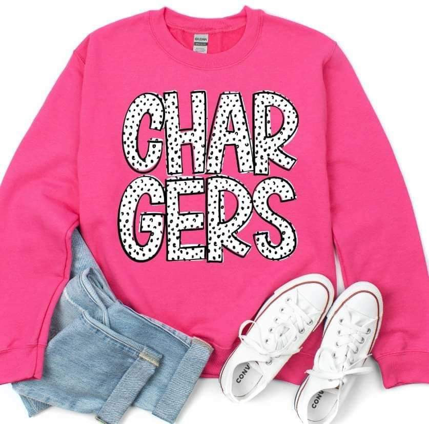 Chargers dotted font 23367 DTF transfer