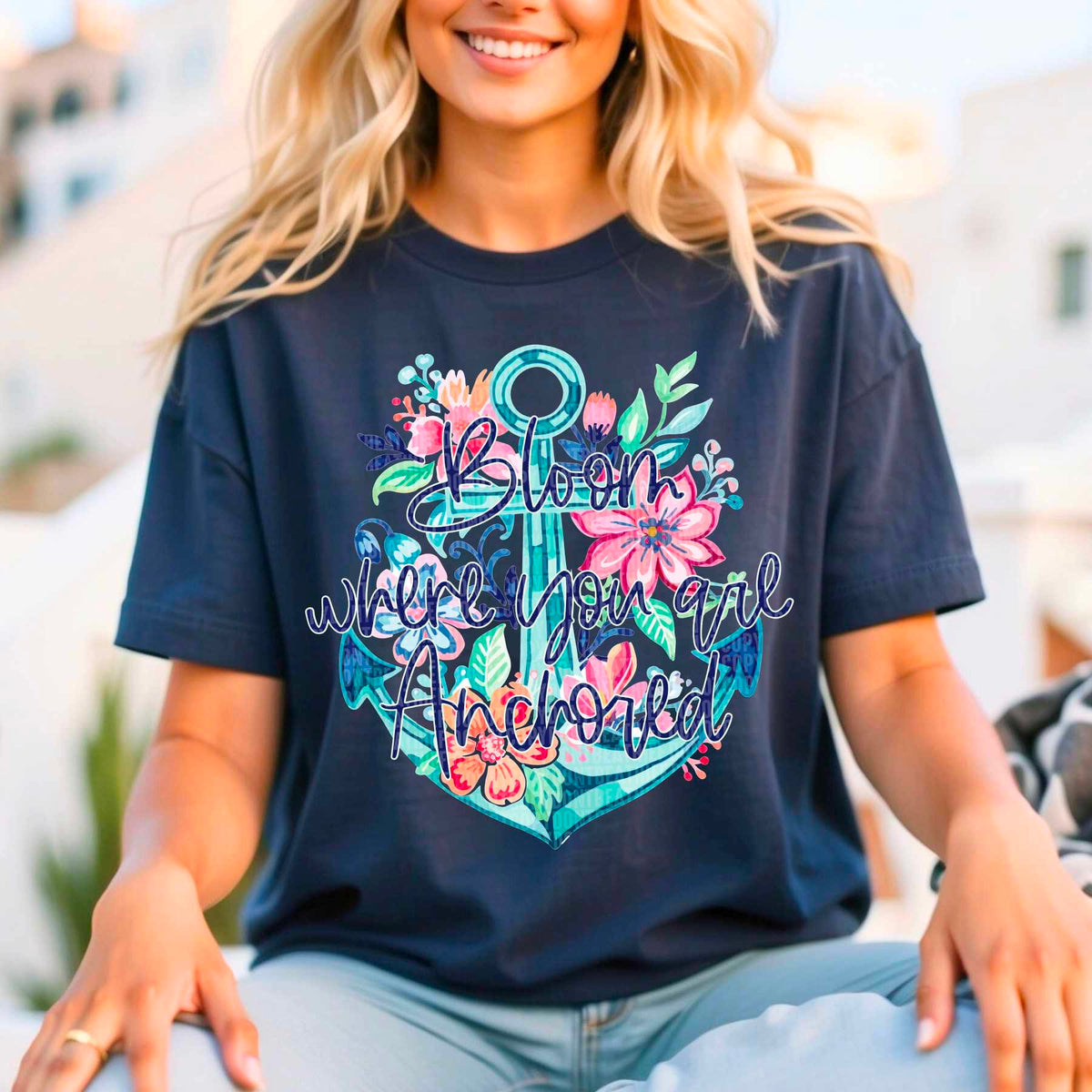 Bloom where you are anchored 32511 DTF transfer