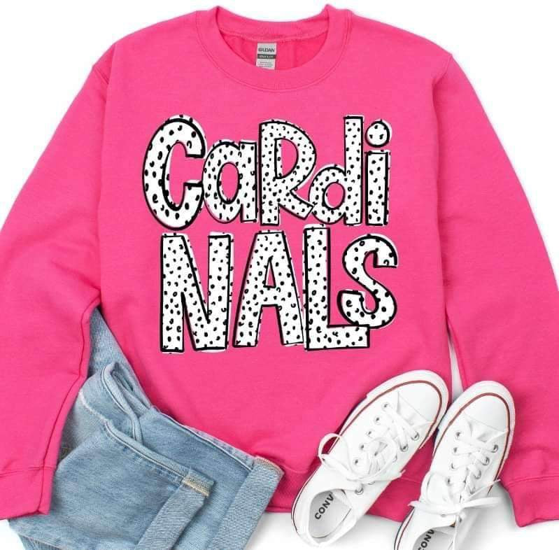 Cardinals dotted font 23361 DTF transfer