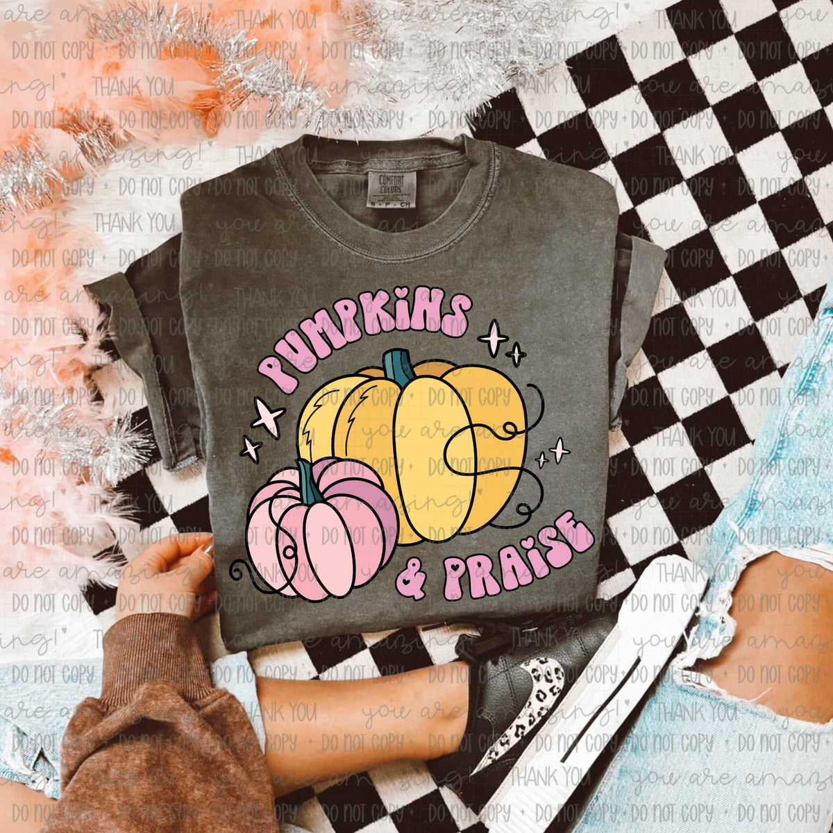 Pumpkins and Praise (oh honey) DTF transfer