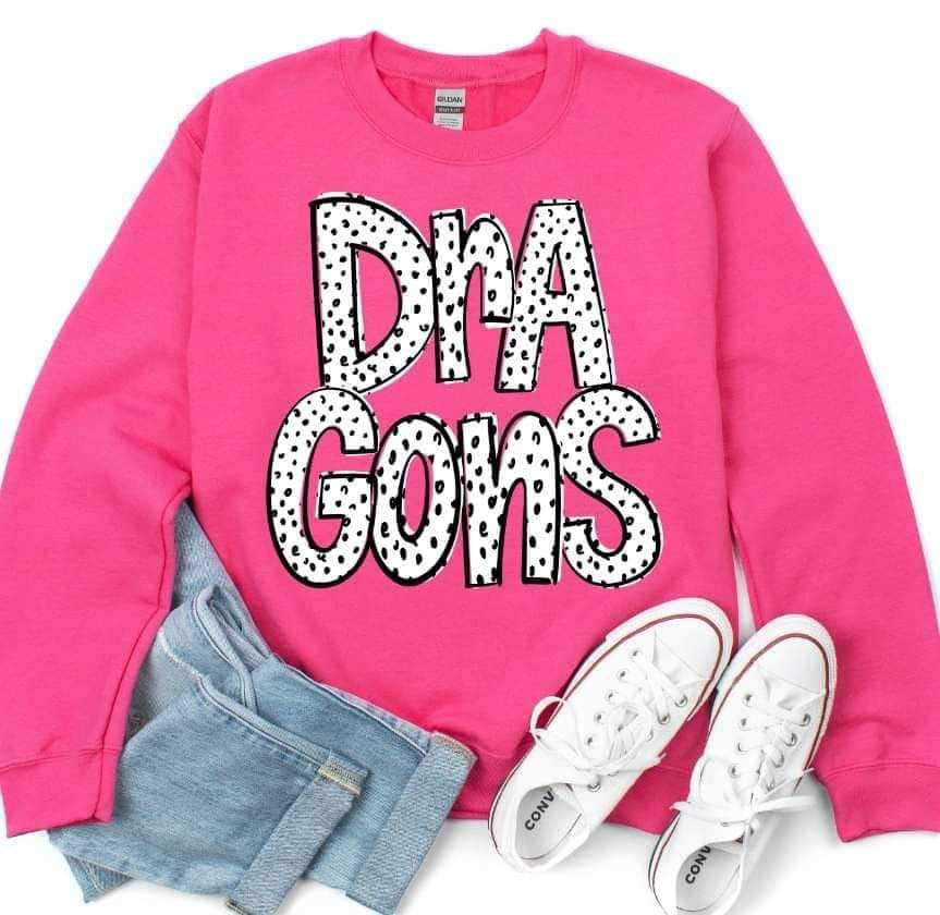 Dragons dotted font 23354 DTF transfer