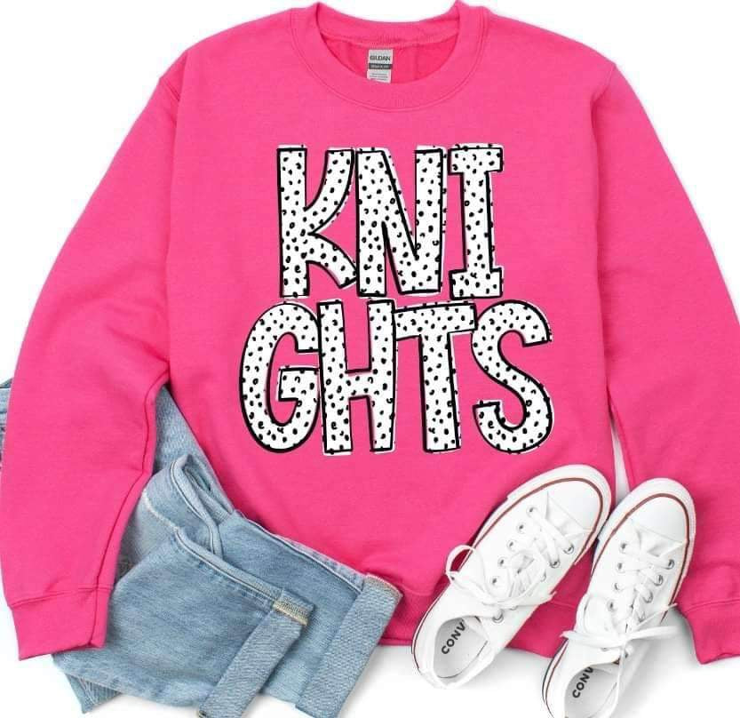 Knights dotted font 23353 DTF transfer