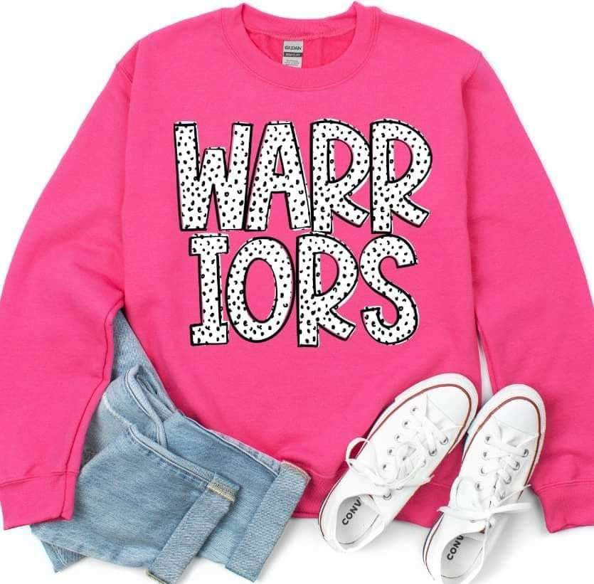 Warriors dotted font 23352 DTF transfer