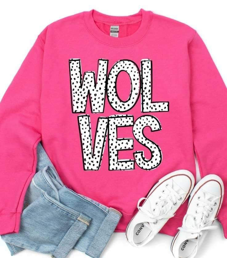Wolves dotted font 23351 DTF transfer