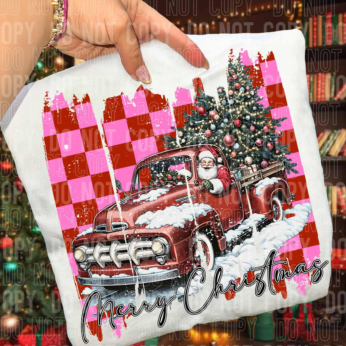 Merry Christmas Red truck with Santa (SBB) DTF transfer