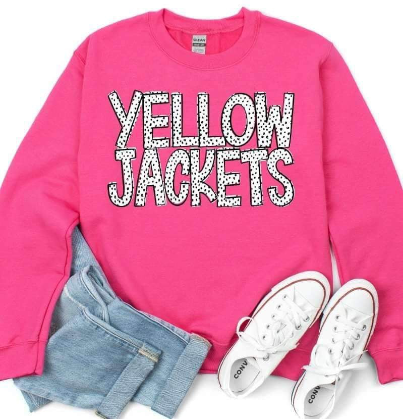 Yellow jackets dotted font 23349 DTF transfer
