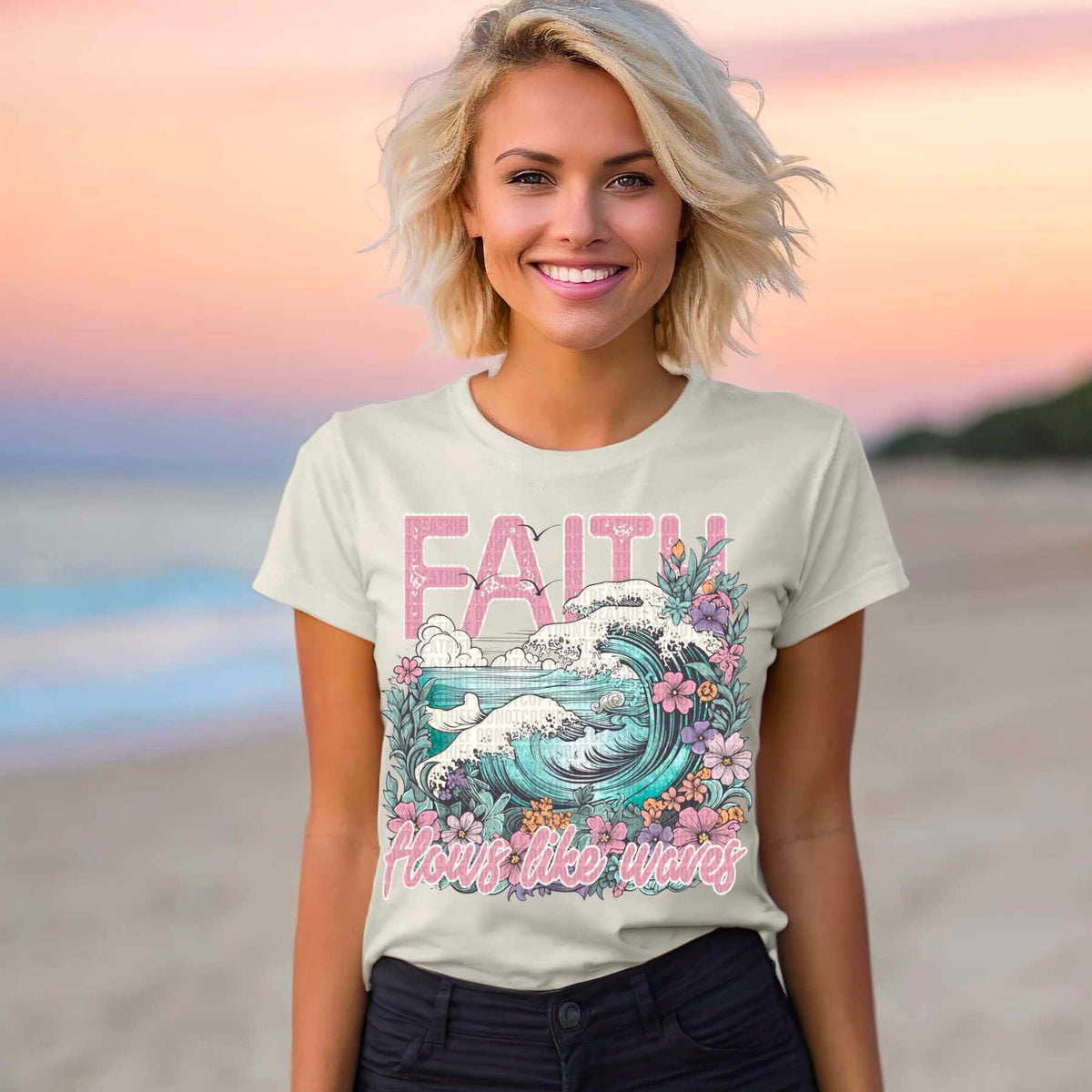 Faith flows like waves 32553 DTF transfer