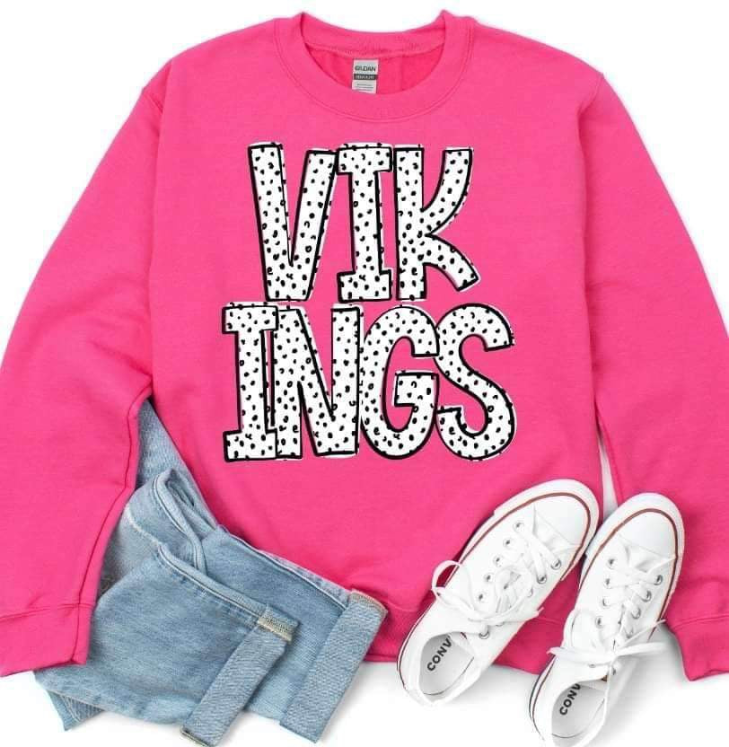 Vikings dotted font 23339 DTF transfer