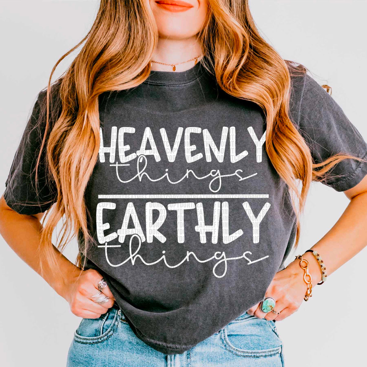 Heavenly things earthly things WHITE 32555 DTF transfer