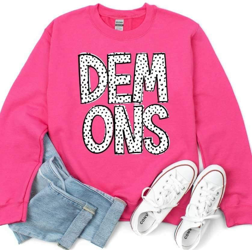 Demons dotted font 23375 DTF transfer