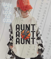 Aunt stacked basketball with lightning bolt 23391 DTF transfer