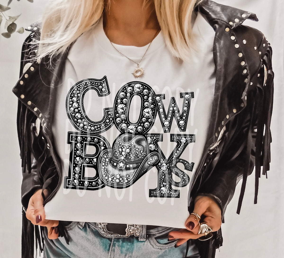 Cowboys HAT sequins DTF transfer
