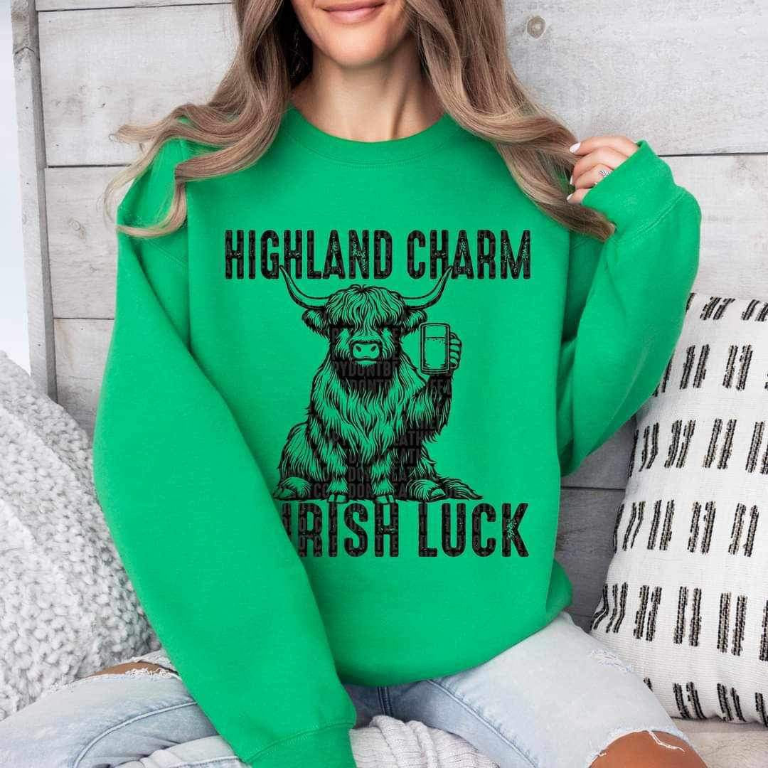 Highland charm & irish luck shaggy cow 23420 DTF transfer