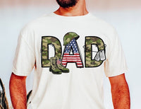 Dad military camo font 32557 DTF transfer