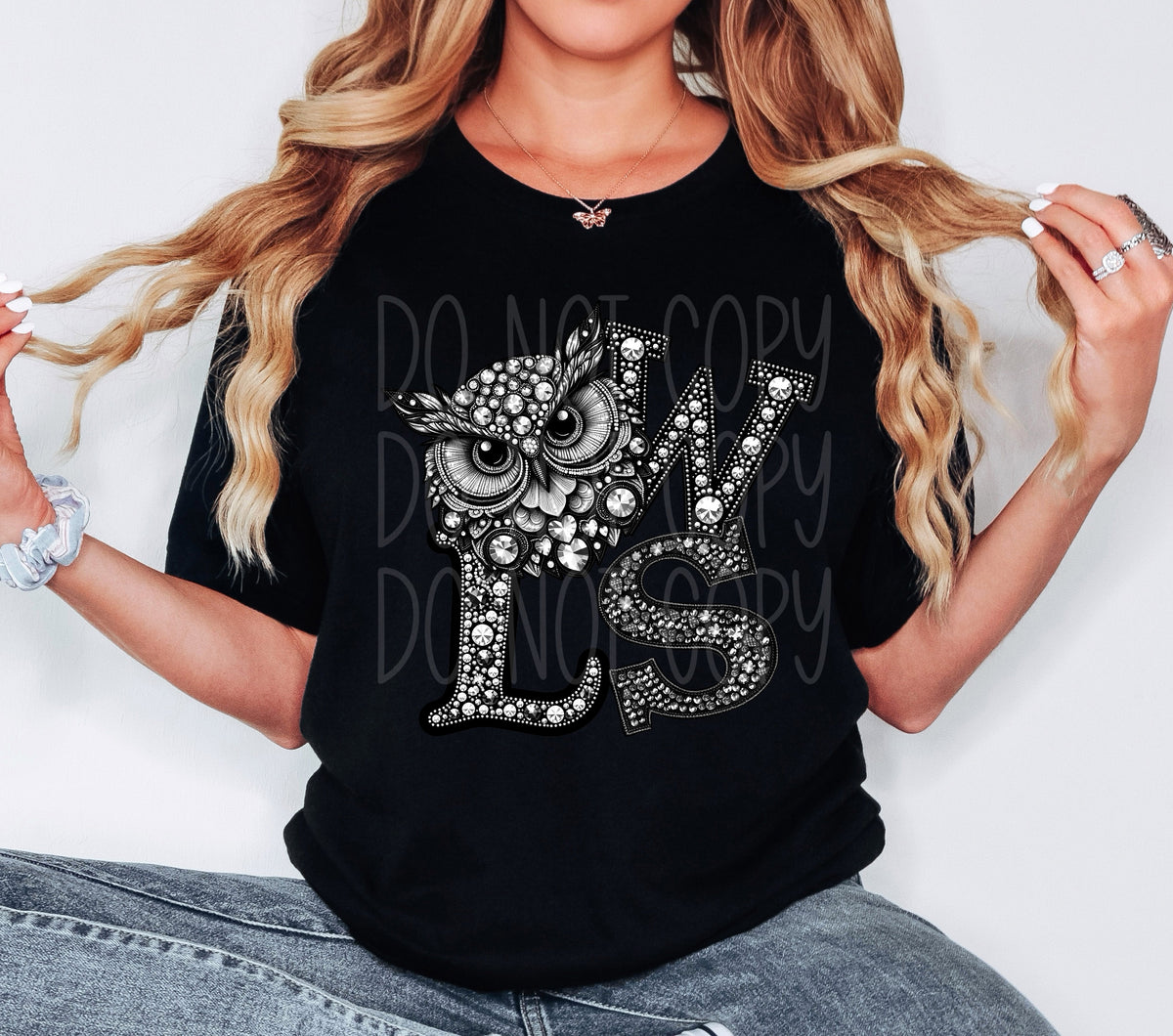 Owls sequins DTF transfer