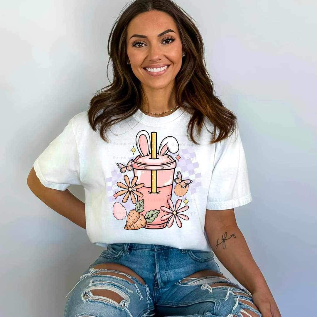 Easter drink pink 23433 DTF transfer