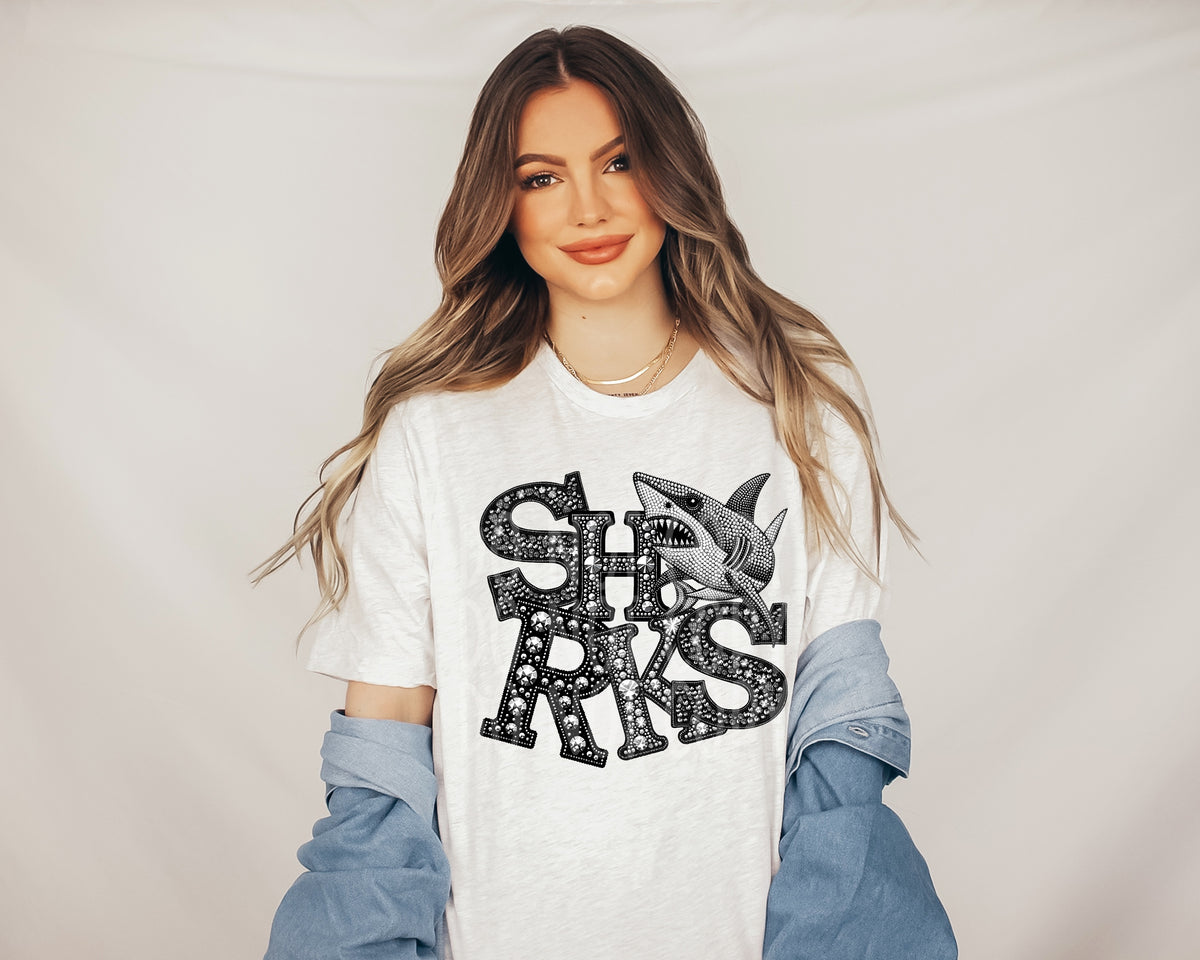 Sharks sequins DTF transfer