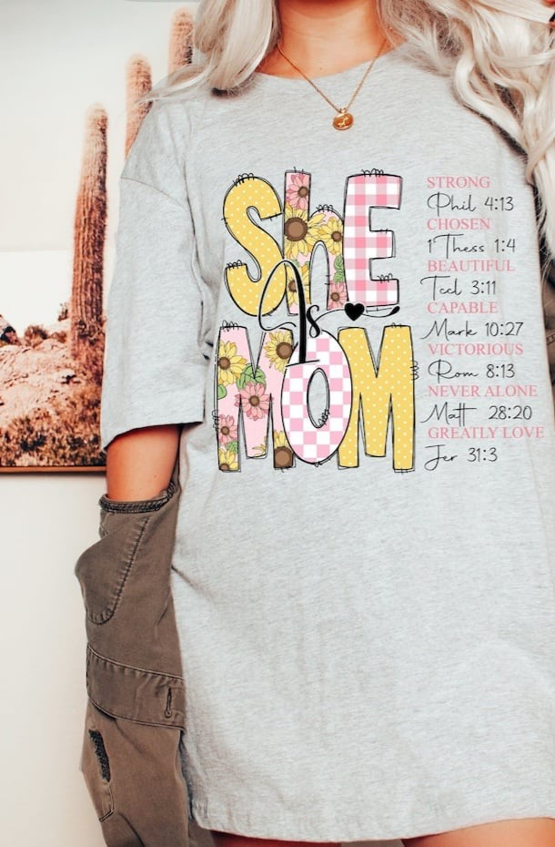 She is mom pink and yellow 32534 DTF transfer