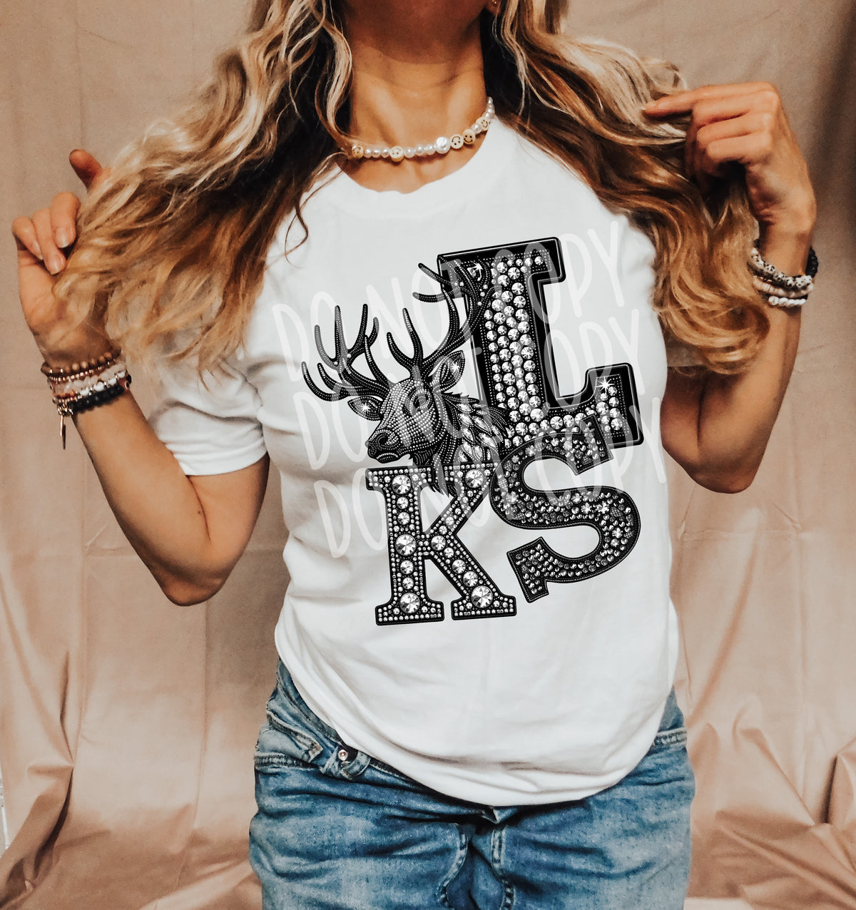 Elks sequins DTF transfer