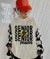 Senior mom stacked with softball and lightning bolt 23450 DTF transfer