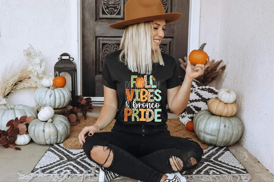 Fall vibes & bronco pride 50714 DTF transfer