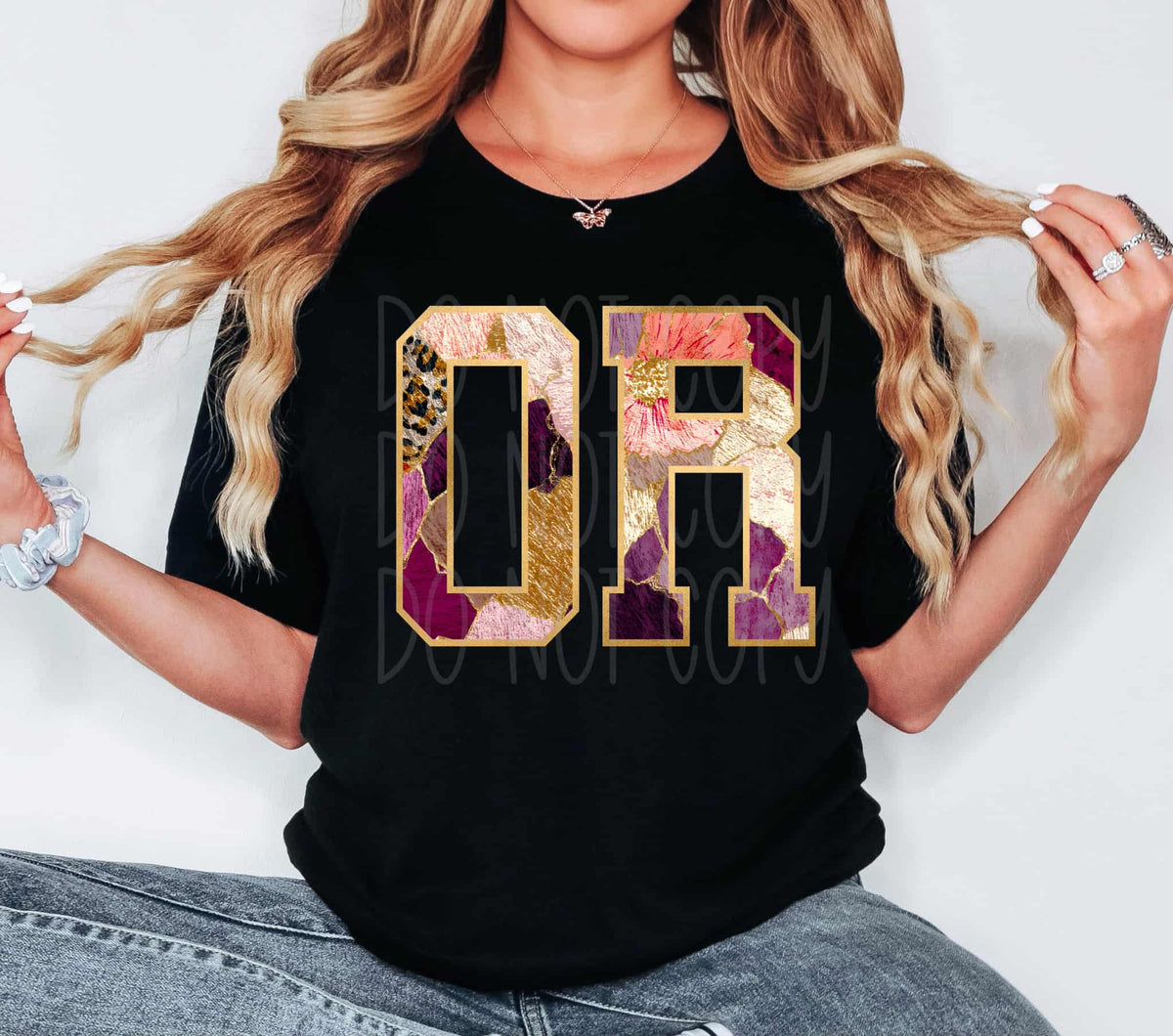 Oregon Floral and gold state PH DTF Transfer