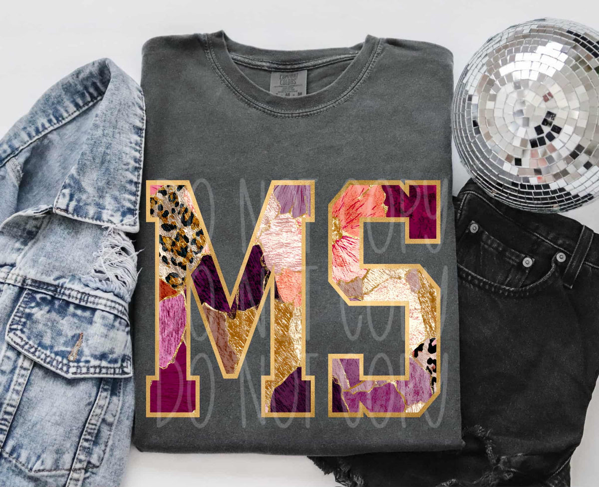 Mississippi Floral and gold state PH DTF Transfer