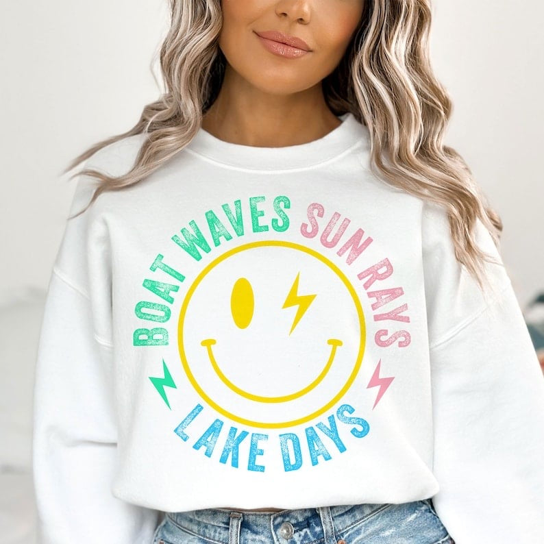 Boat waves sun rays lake days sun 32500 DTF transfer