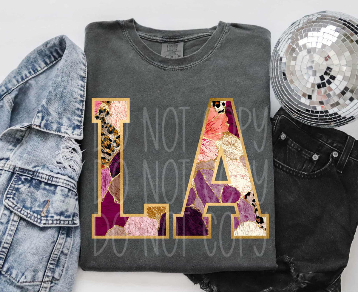 Louisiana Floral and gold state PH DTF Transfer