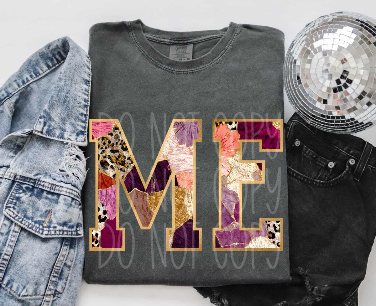 Maine Floral and gold state PH DTF Transfer