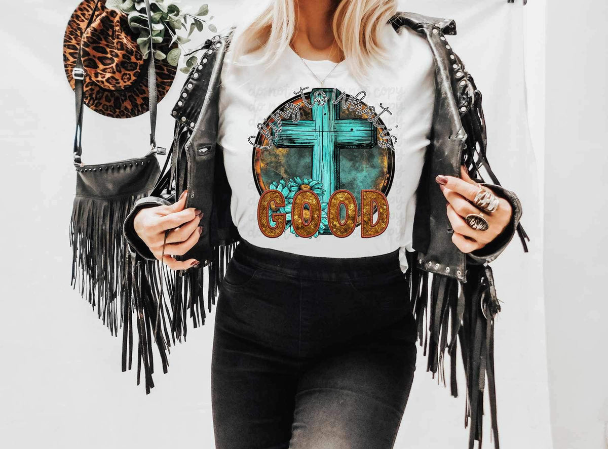 Cling to what is good blue cross 23483 DTF transfer