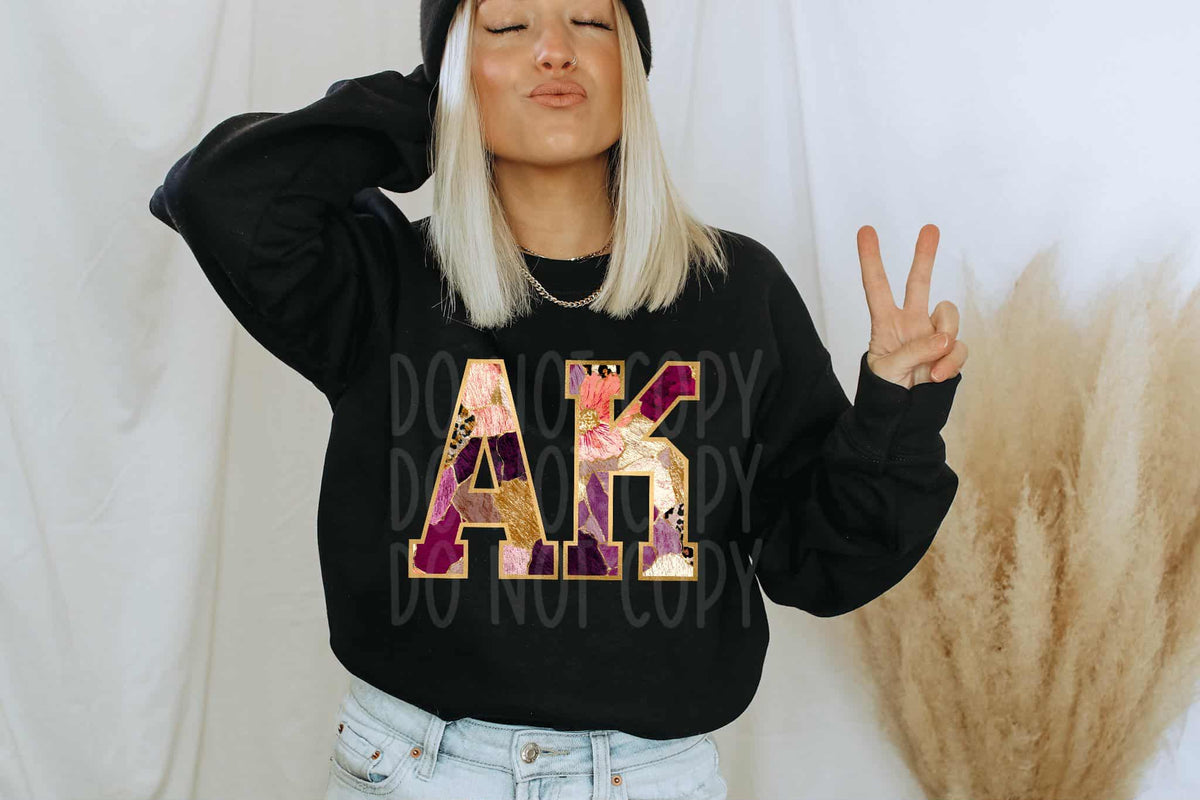 Alaska Floral and gold state PH DTF Transfer