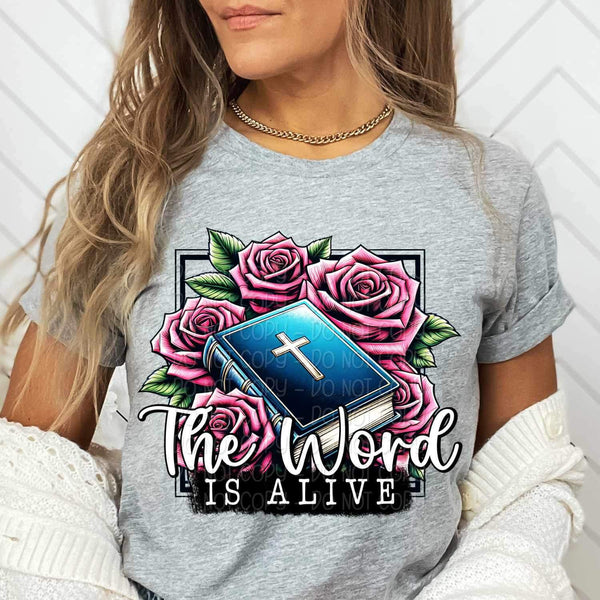 The word is alive bible and roses 23485 DTF transfer