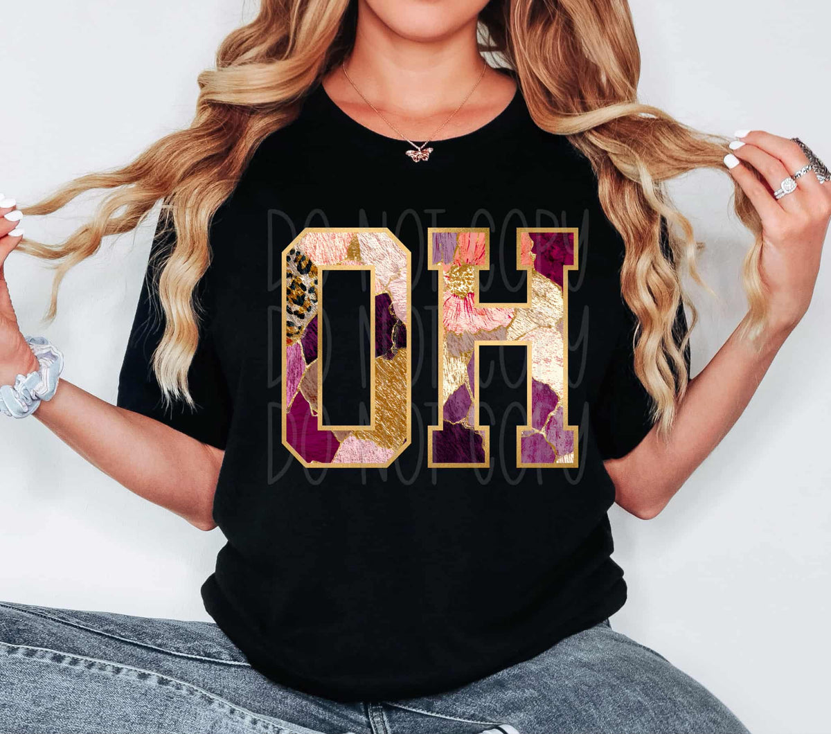 Ohio Floral and gold state PH DTF Transfer