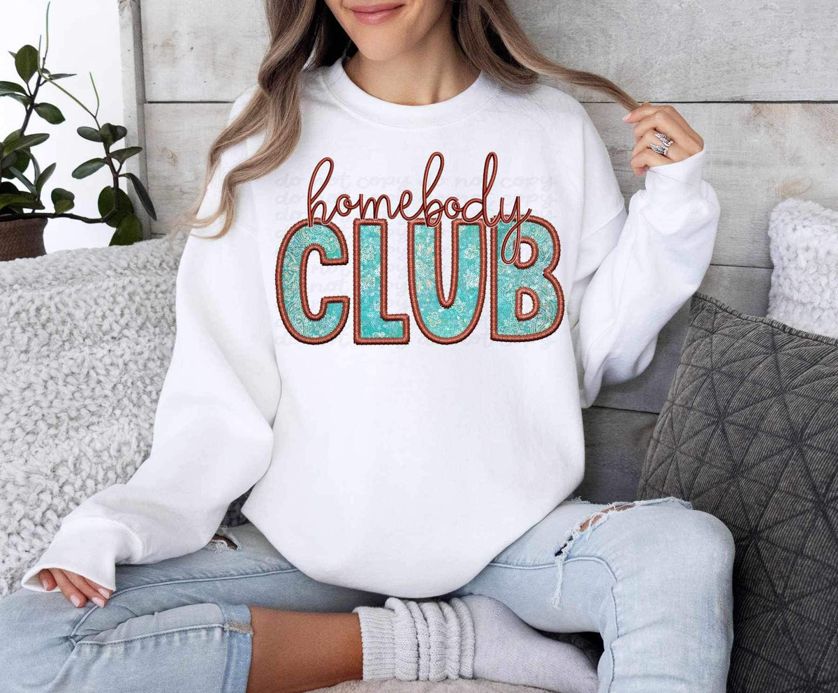 Homebody club embroidery 23480 DTF transfer