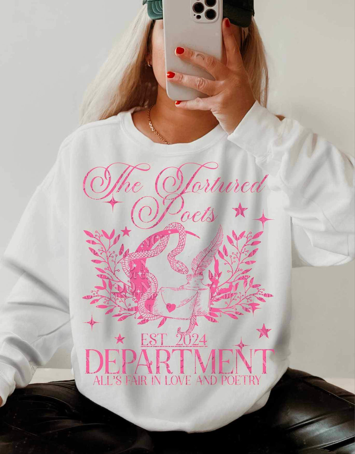 The tortured poets department snake letter and ink pink 23495 DTF transfer