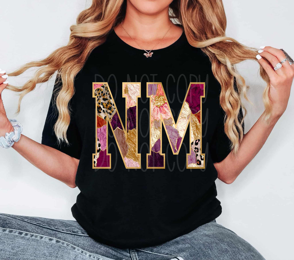 New Mexico Floral and gold state PH DTF Transfer