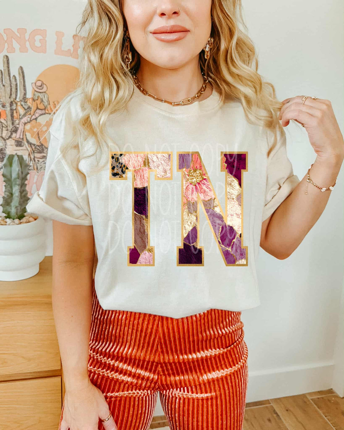 Tennessee Floral and gold state PH DTF Transfer