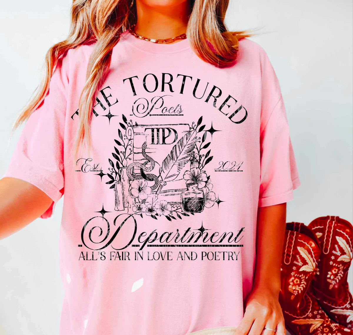 The tortured poets department black 23492 DTF transfer