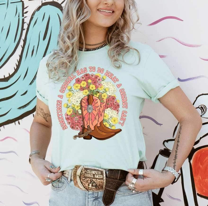 Sometimes cowgirl has to do what a cowgirl cant 23496 DTF transfera