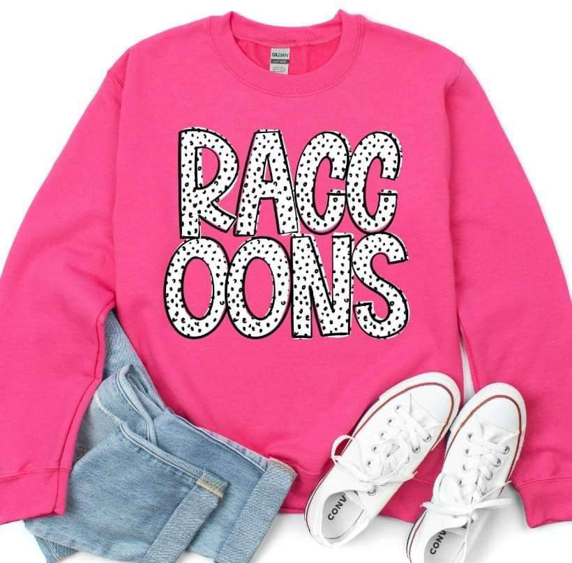 Raccoons dotted font 23511 DTF transfer