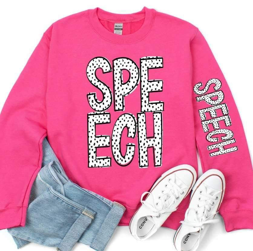 speech FRONT dotted font 23505 DTF transfer